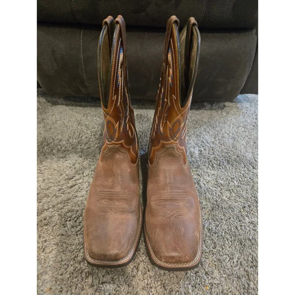 Ariat Steadfast Performance Western Boots Brown & Blue Cowboy Boots Size 10.5 - Picture 2 of 16